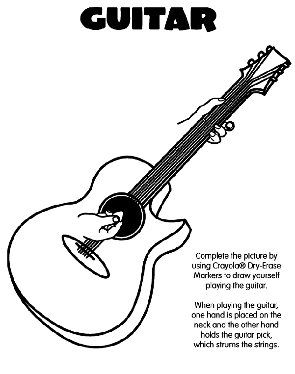 Guitar Coloring Page | crayola.com